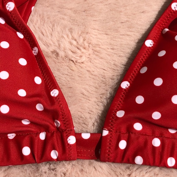 NWT RED WHITE POLKA DOT BIKINI VINTAGE STYLE SWIM - Picture 13 of 16